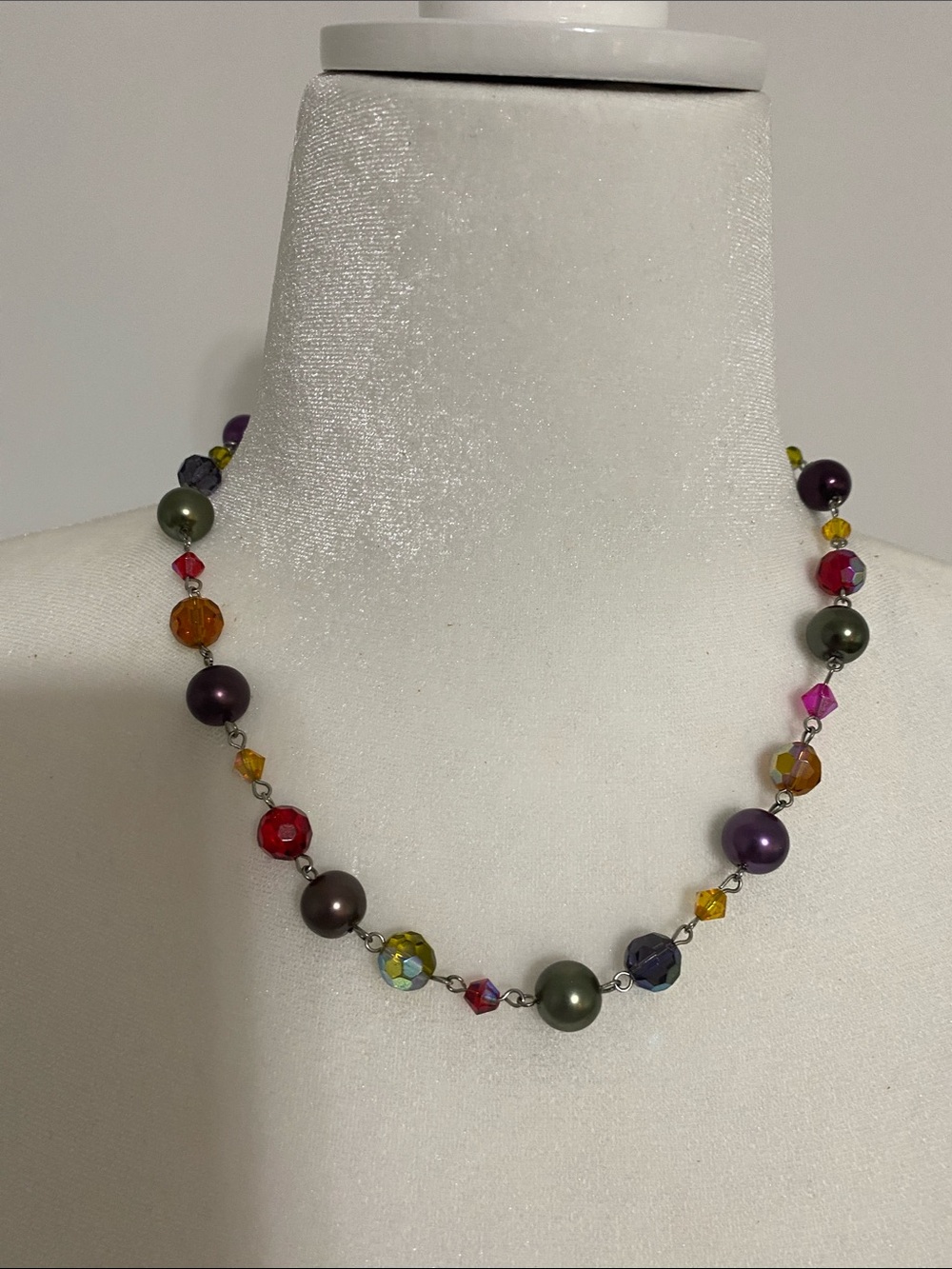 Multi-Color Beaded Women's Necklace Colorful